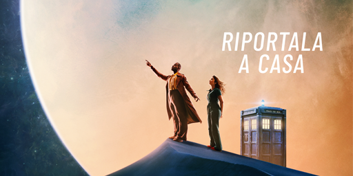 Nell'immagine il quindicesimo Dottore e la sua compagna Belinda Chandra personaggi della serie Doctor Who