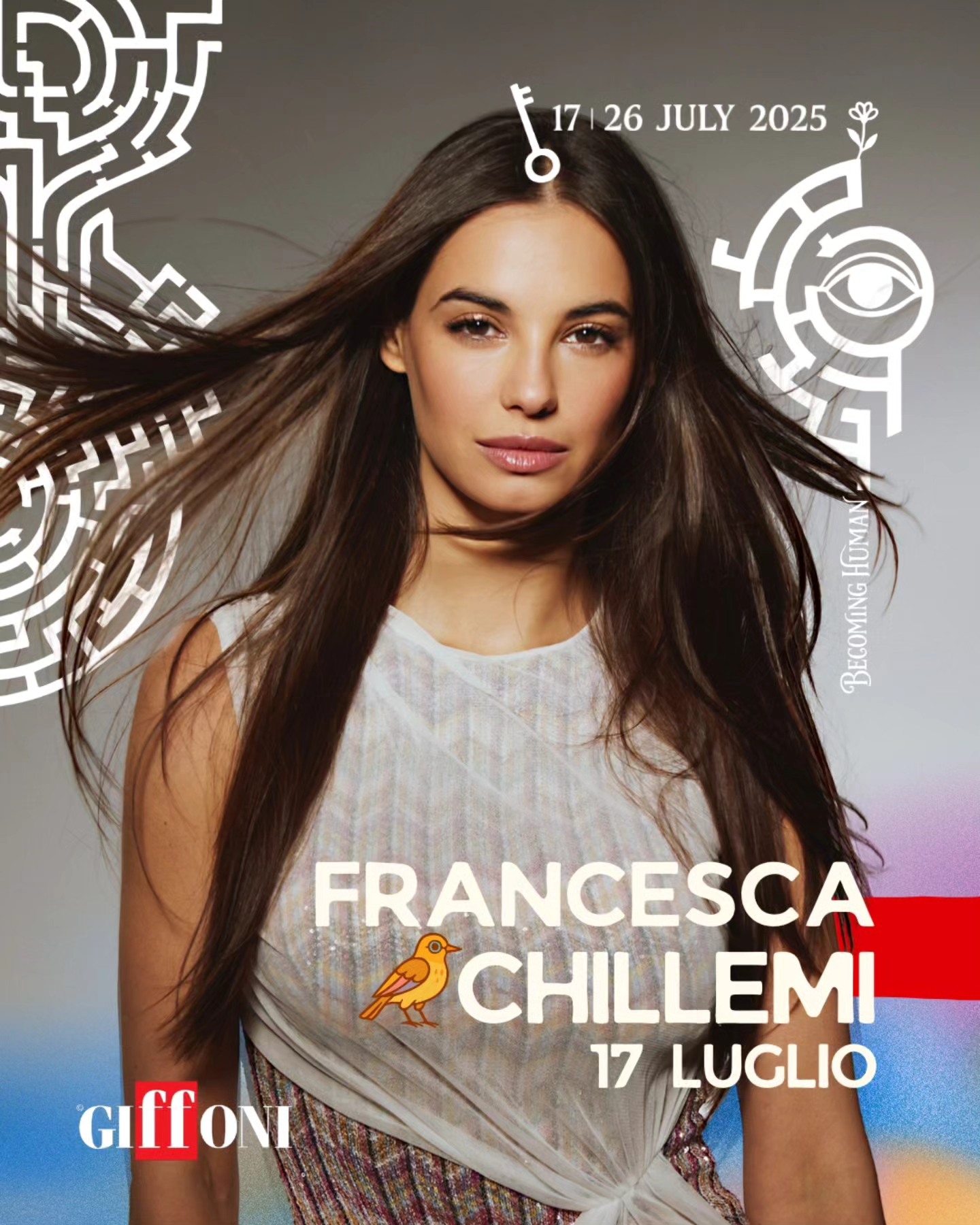 non sarà più Francesca Chillemi ad alzare il sipario del Giffoni film Festival di questa edizione le motivazioni sono specifate al fondo dell’articolo, insieme ai Manetti Bross con i quali l’attrice sarà sul set della serie l’ispettore Coliandro.