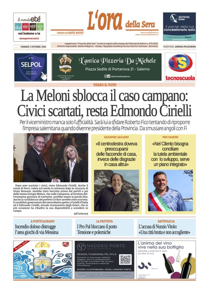 ORA 3 ottobre 2025