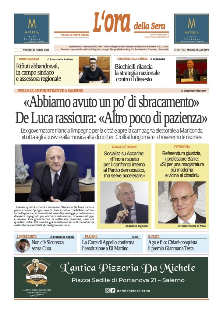 ORA 13 marzo 2026