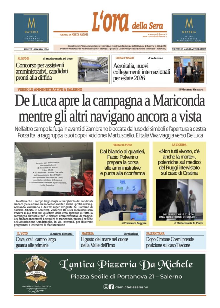 ORA 16 marzo 2026