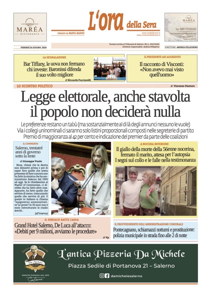 ORA 26 giugno 2026