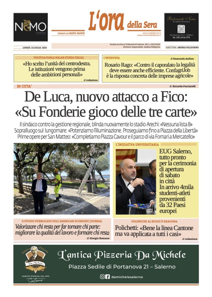 ORA 13 luglio 2026