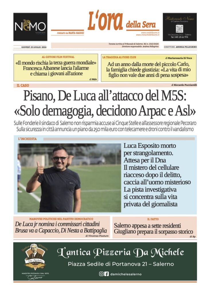 ORA 23 luglio 2026