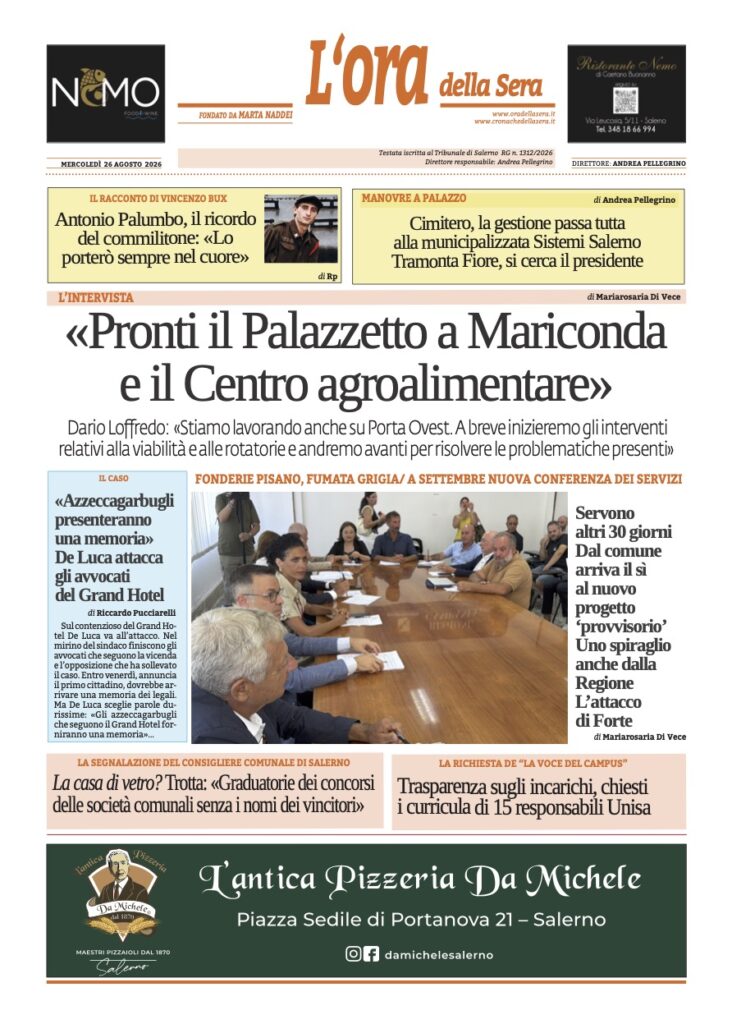 Ora 26 agosto 2026