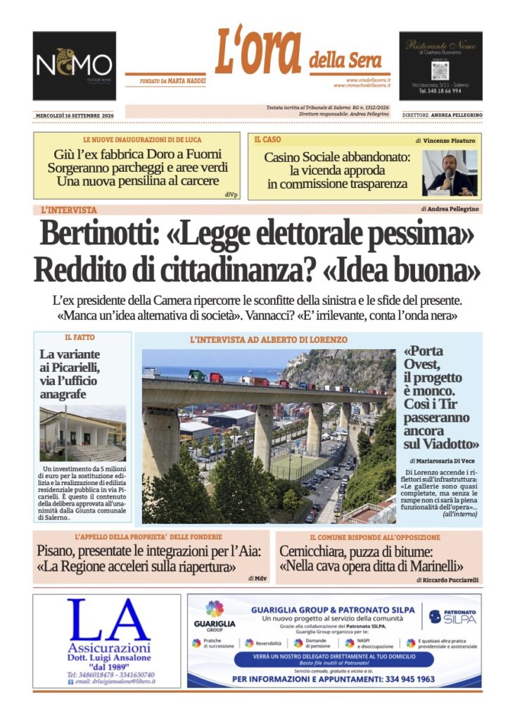 ORA 16 settembre 2026