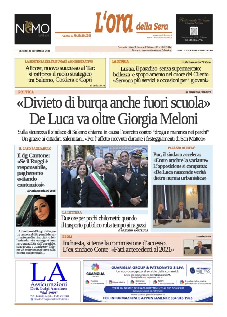 ORA 25 settembre 2026