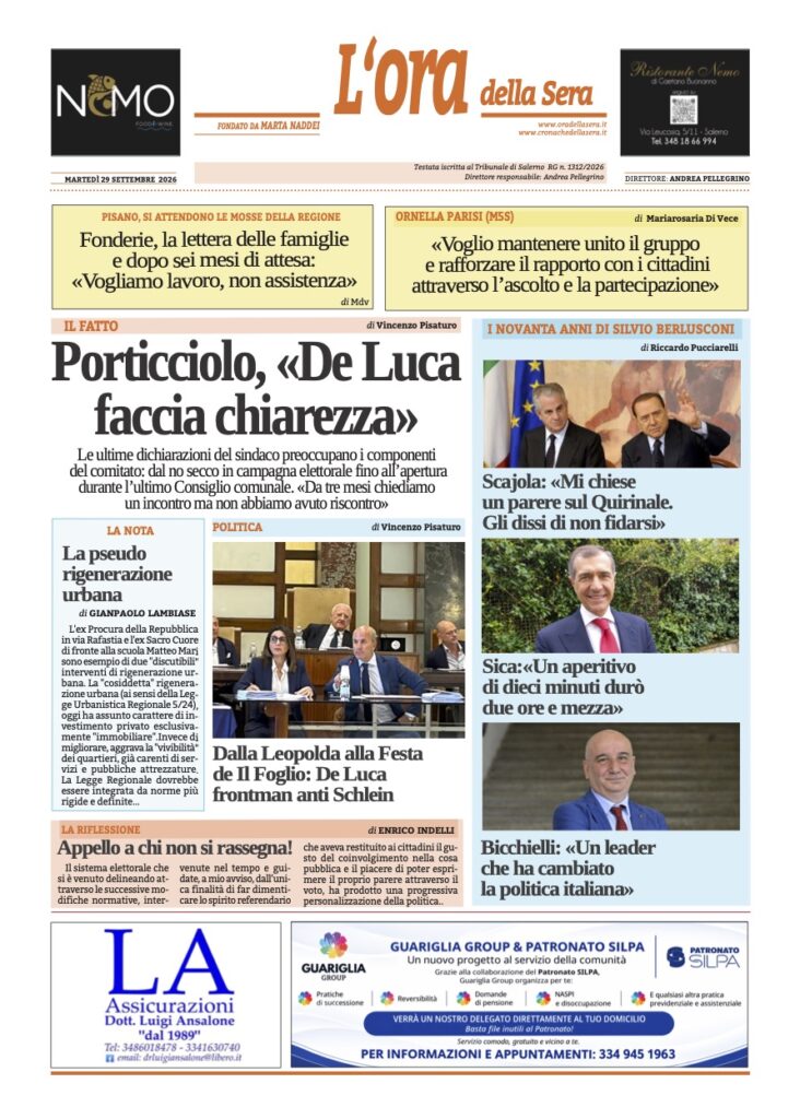 ORA 29 settembre 2026