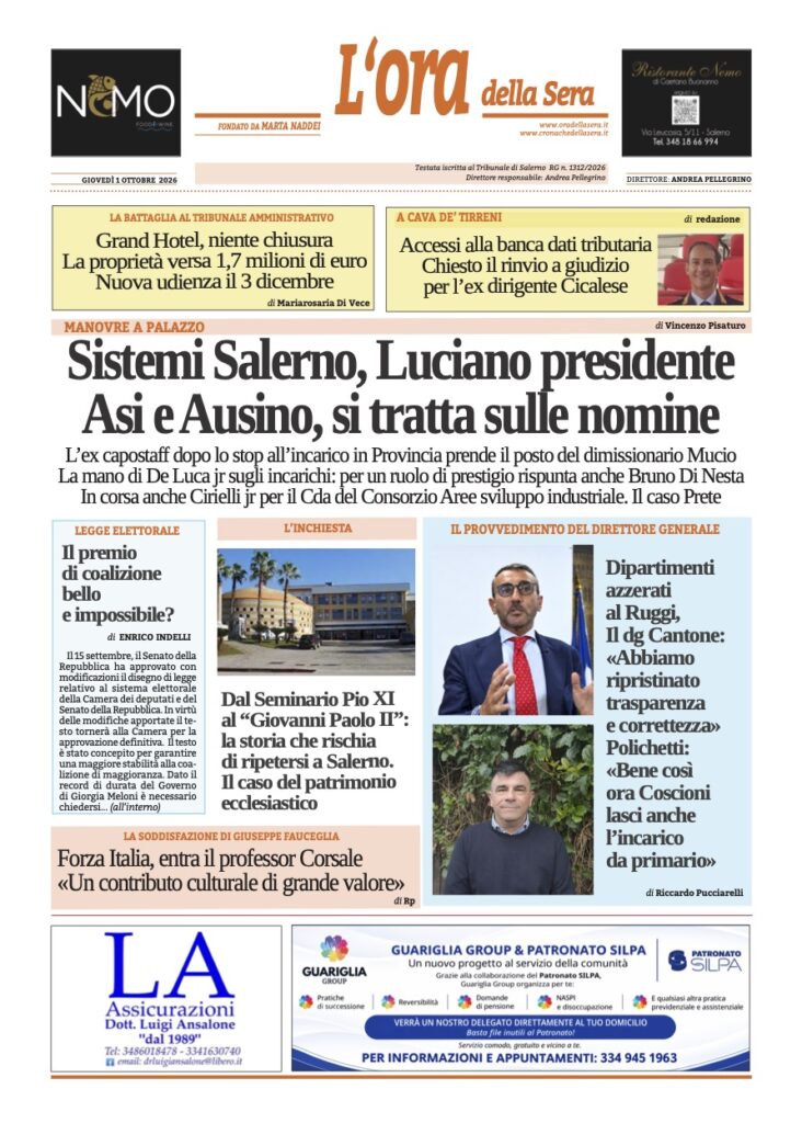ORA 1 ottobre 2026